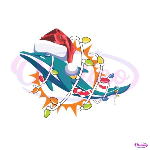 dolphins-with-santa-hat-and-christmas-light-svg