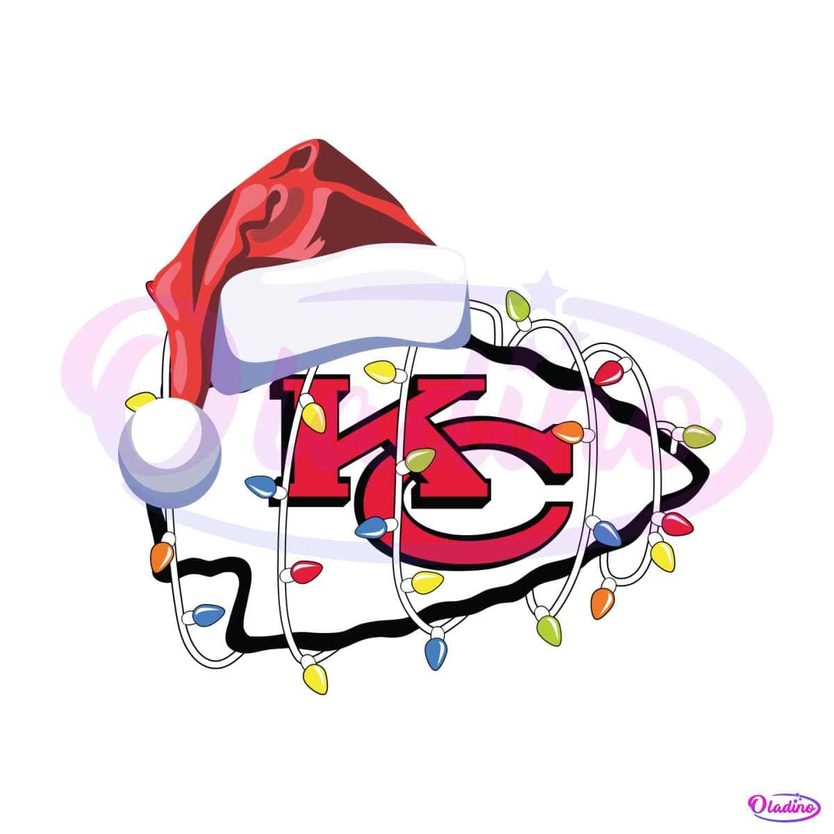 Chiefs With Santa Hat And Christmas Light SVG