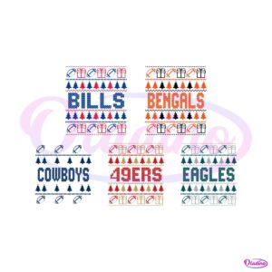 football-christmas-nfl-team-svg-bundle