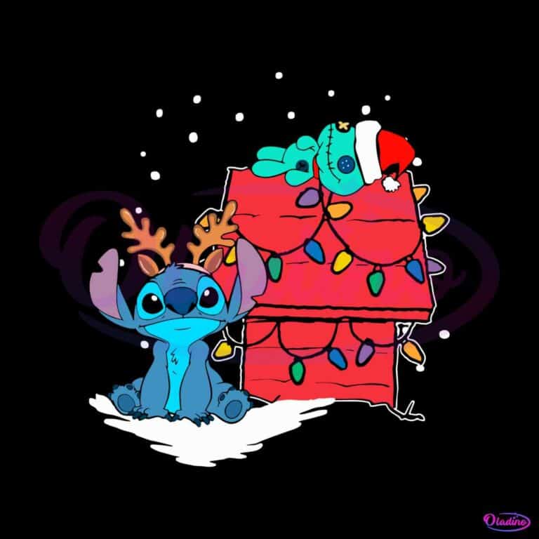 Disney Stitch And Scrump Christmas Lights Svg