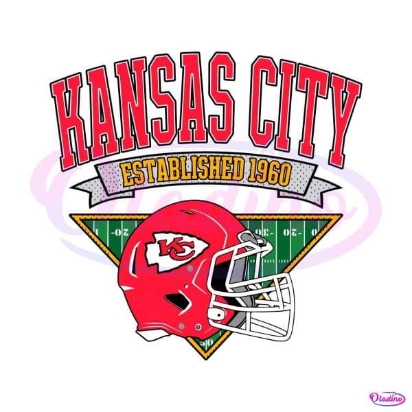 Kansas City Football Helmet 1960 Svg Digital Download