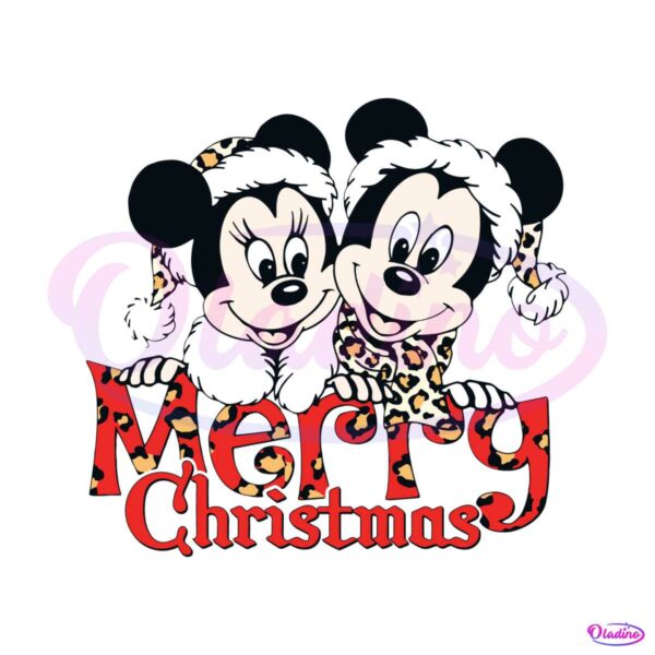 leopard-mickey-minnie-merry-christmas-svg