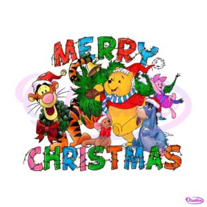 retro-merry-christmas-pooh-friends-png