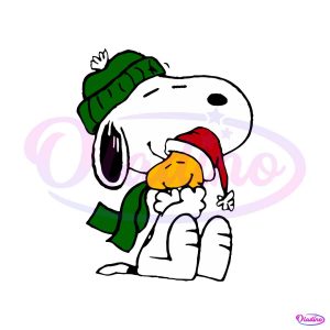 Cute Snoopy Dog Woodstock Christmas SVG