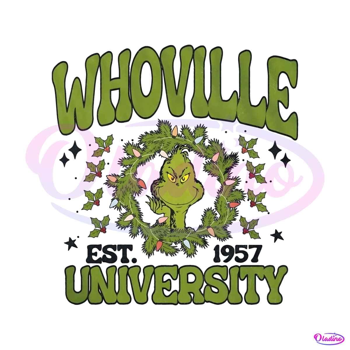 The Grinch, Who-ville University Est 1957 Stainless Steel Water Bottle