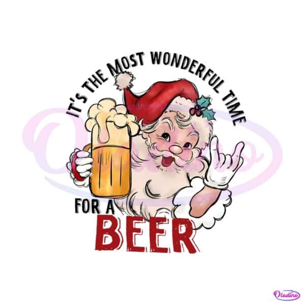 funny-santa-wonderful-time-for-a-beer-png