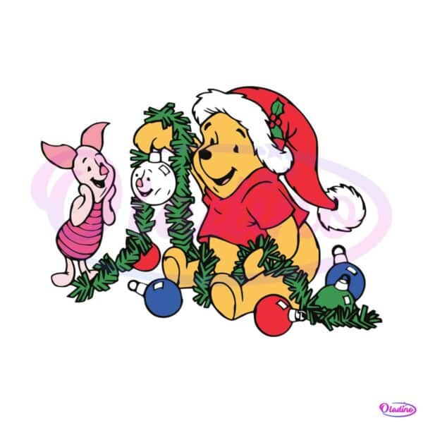 Winnie The Pooh and Piglet Christmas SVG