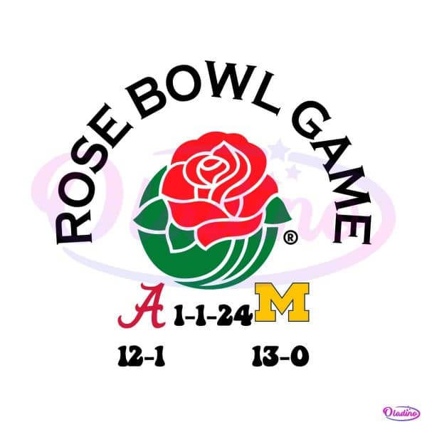 Rose Bowl 2024 Alabama VS Michigan Svg