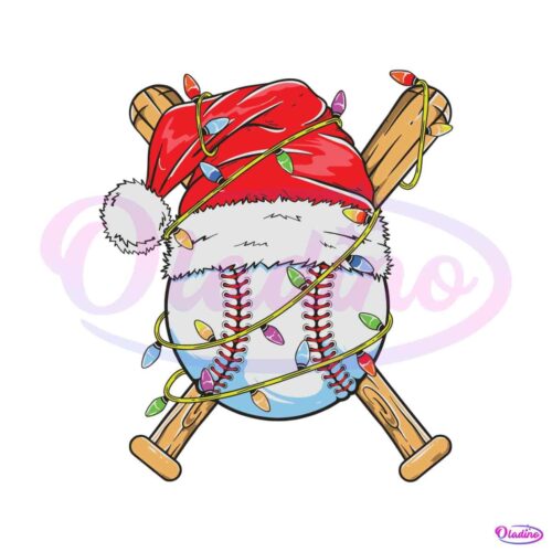 baseball-christmas-light-santa-hat-svg