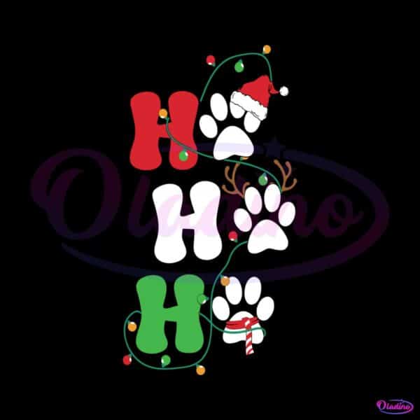 Ho Ho Ho Christmas Dog Paws SVG
