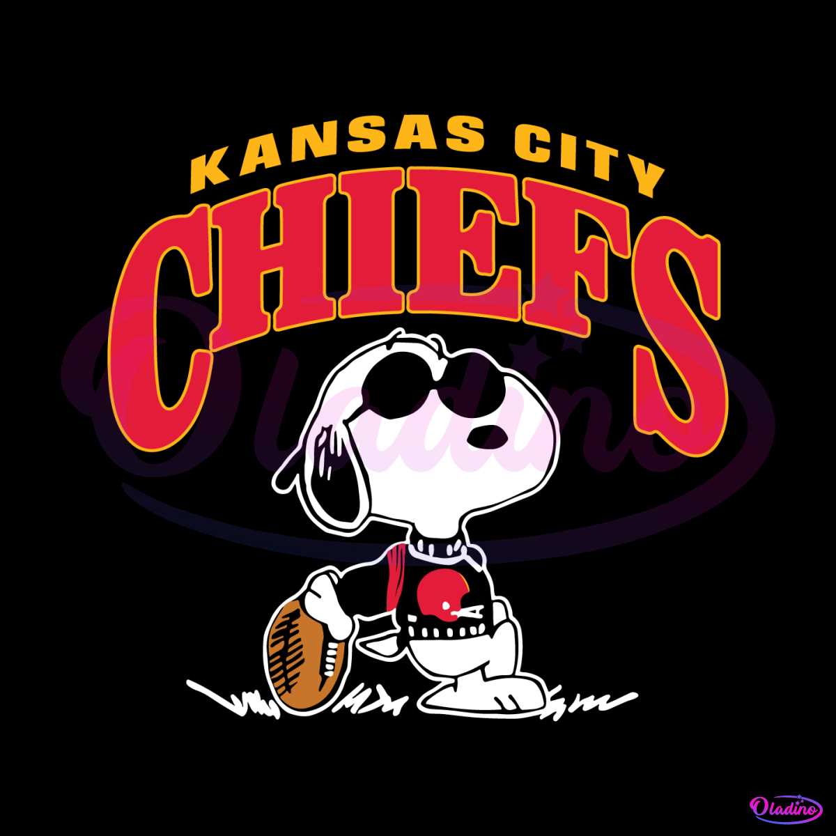 Vintage Snoopy Football Kansas City Chiefs SVG