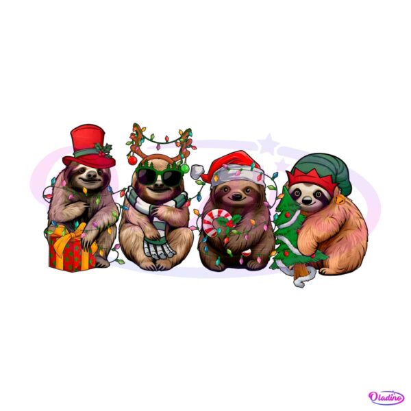 retro-sloth-christmas-lights-png