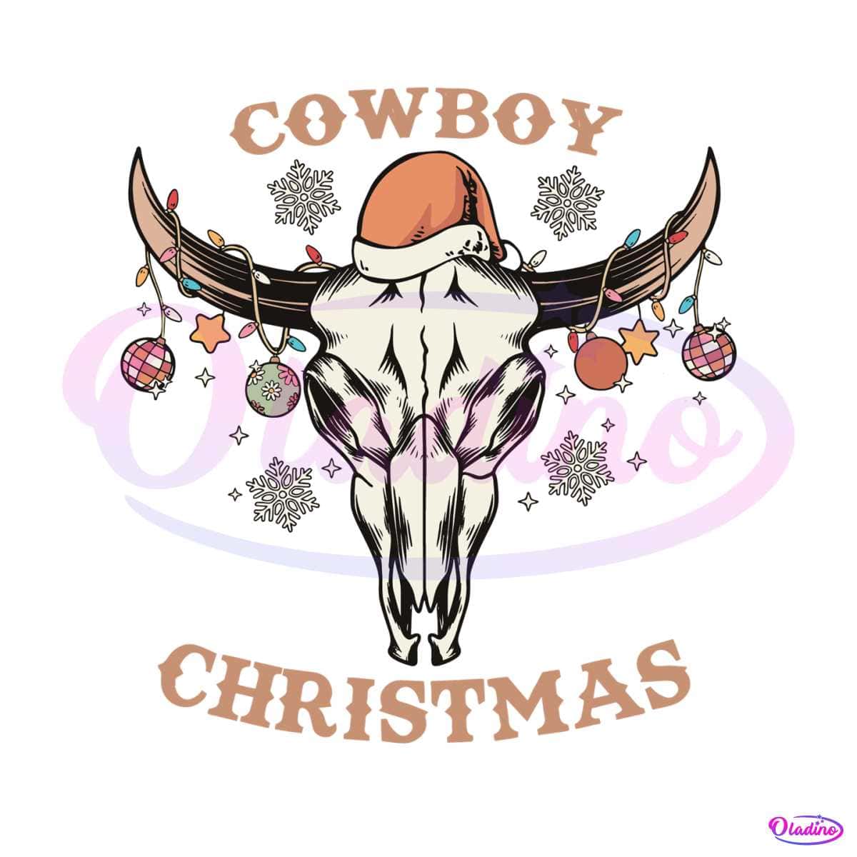 Cowboy Christmas Country Cow SVG