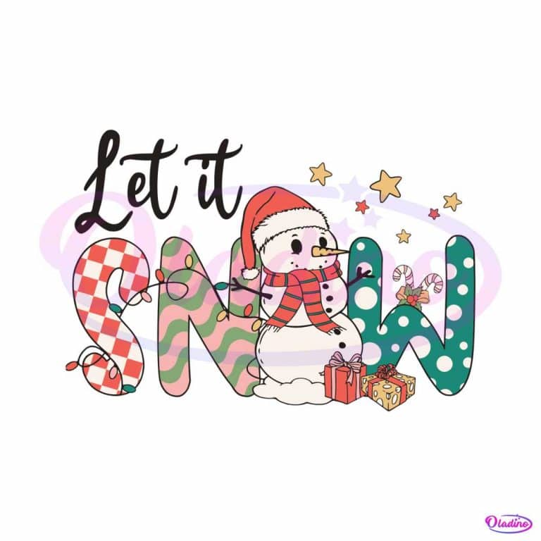 Let It Snow Christmas Snowman Svg 