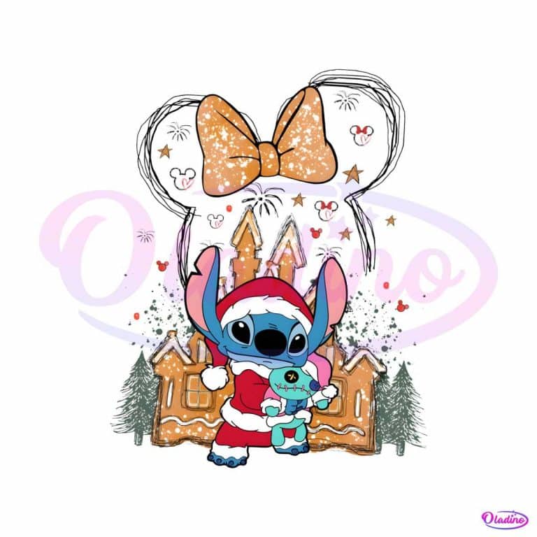 Stitch Santa Christmas Disney Castle PNG