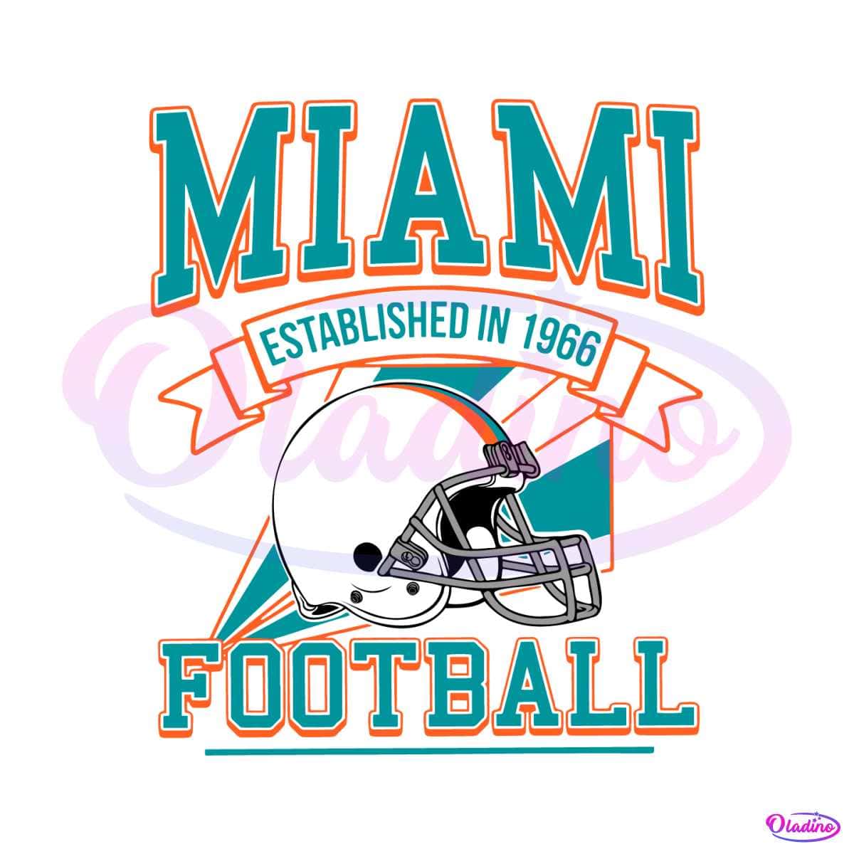 Retro Miami Football Helmet SVG Digital Download