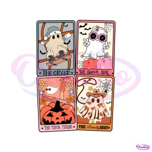 Ghost Tarot Card The Ghouls Girl Retro Halloween SVG File