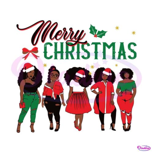 merry-christmas-afro-messy-bun-black-girl-svg