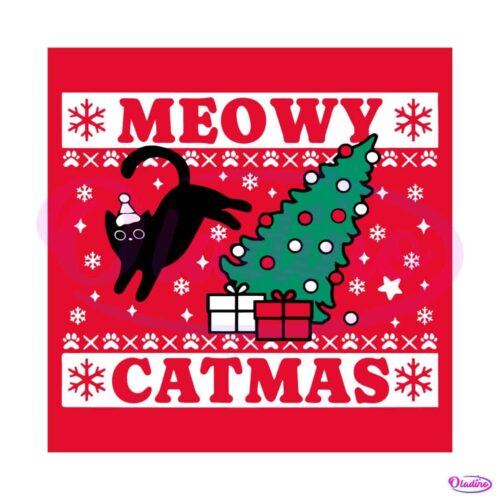 funny-meowy-catmas-black-cat-christmas-tree-svg