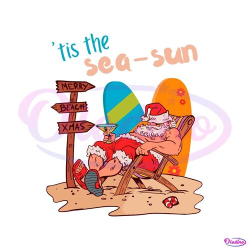 tis-the-sea-sun-merry-beach-xmas-svg