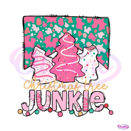 christmas-tree-junkie-pink-cake-svg