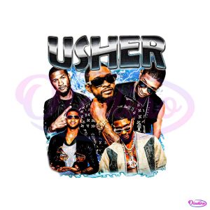Vintage 90s Rapper Usher PNG