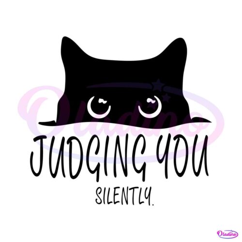 judging-you-silently-black-cat-svg