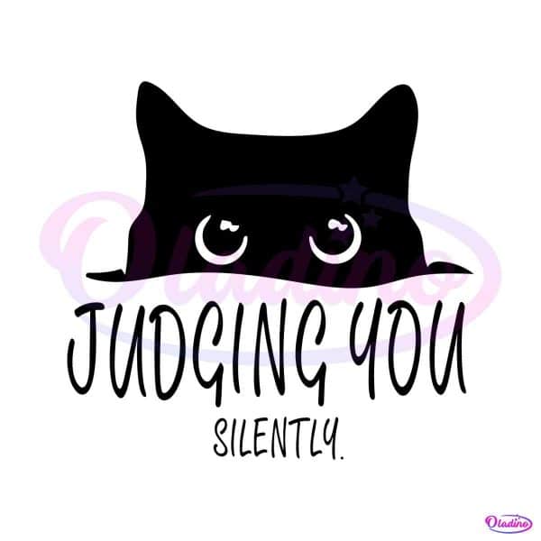 judging-you-silently-black-cat-svg