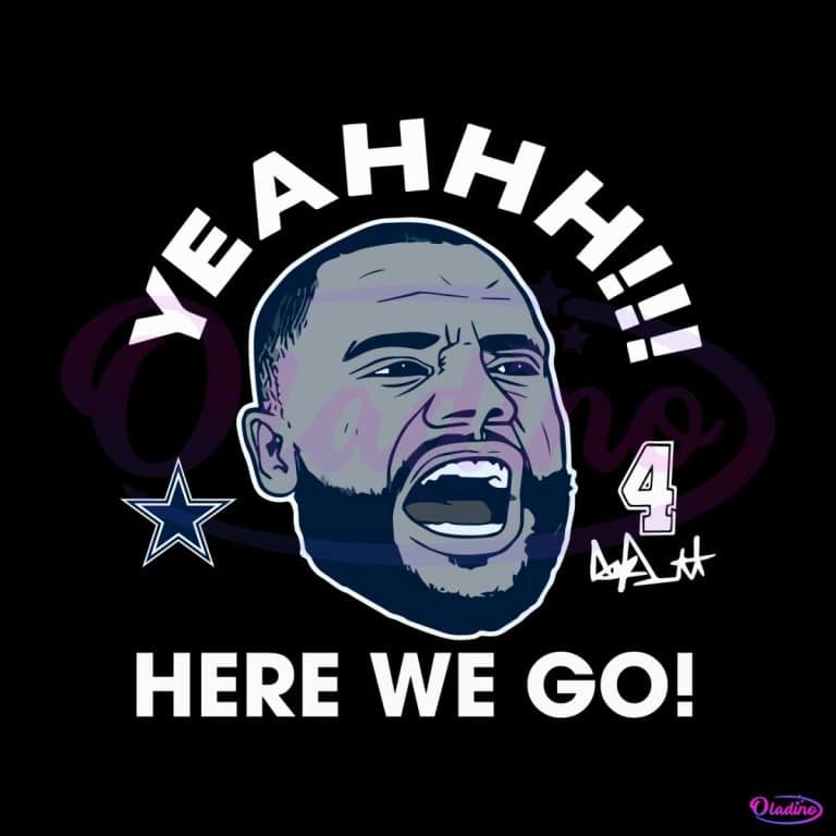 Dak Prescott Dallas Cowboys Here We Go Svg 6508