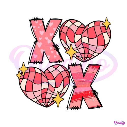 xoxo-pink-heart-valentine-svg