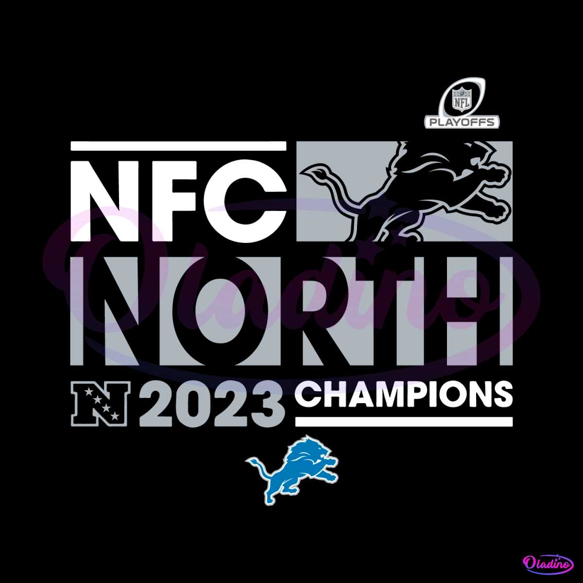 NFC North 2023 Champions Detroit Lions SVG