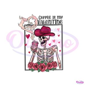 coffee-is-my-valentine-floral-skeleton-png