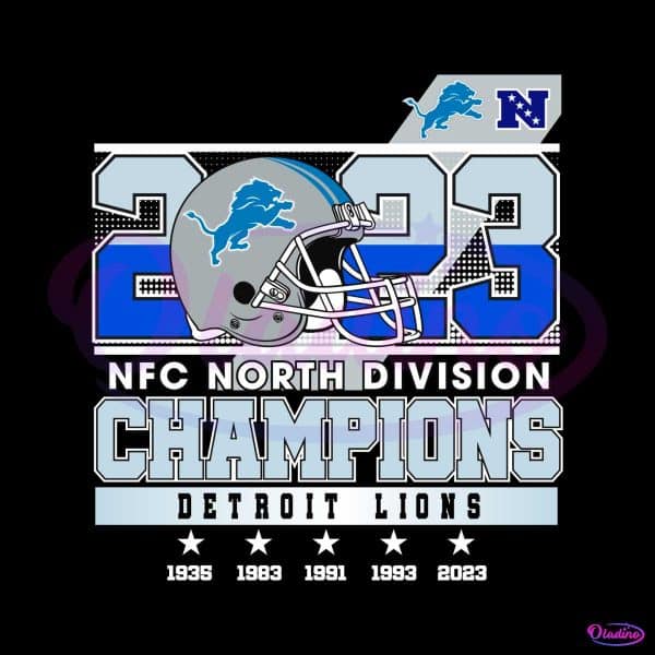 2023 NFC North Division Champions Detroit Lions SVG