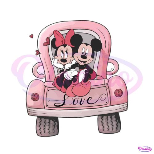 mickey-and-minne-love-car-png