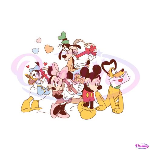 vintage-mickey-and-friends-valentine-svg