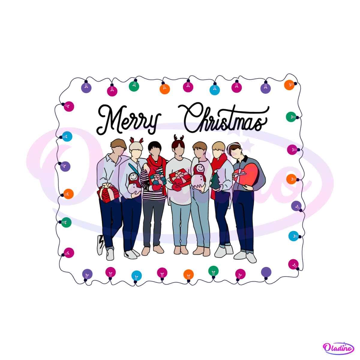 Retro BTS Merry Christmas SVG Oladino