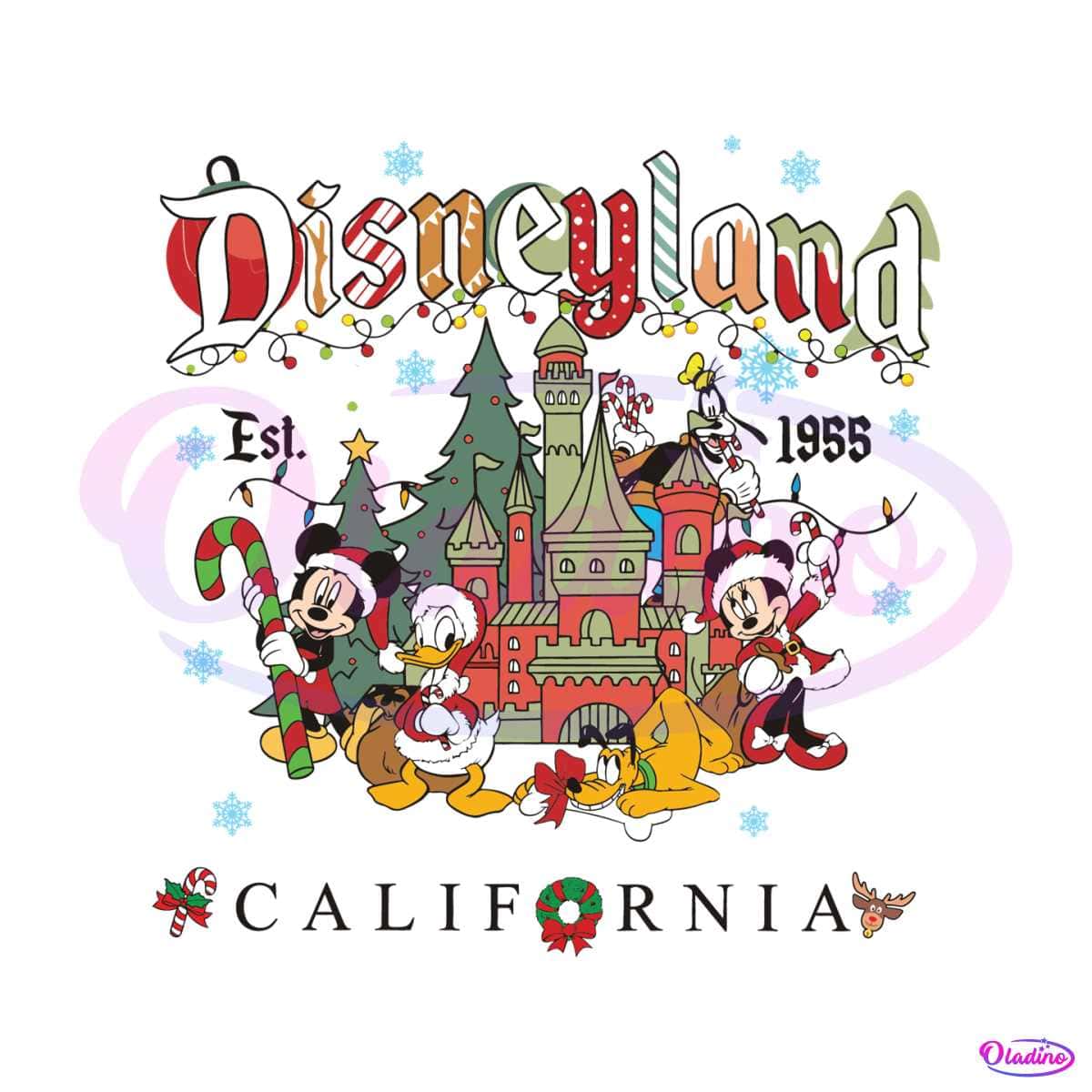 Vintage Disneyland California Xmas SVG