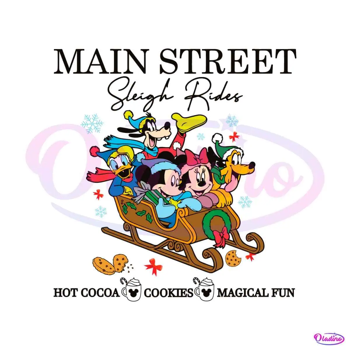 Disney Friends Main Street Sleigh Rides SVG - Oladino