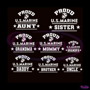 Proud US Marine Family Members Bundle SVG Digital Cricut Files