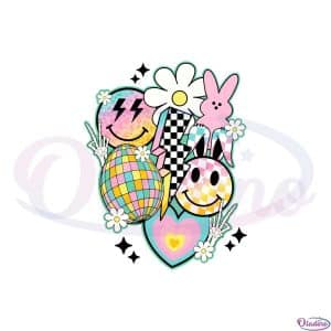 Retro Easter Egg Disco Ball Smiley Face Svg Graphic Designs Files