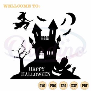 Halloween Witch House SVG Best Graphic Design Cutting File