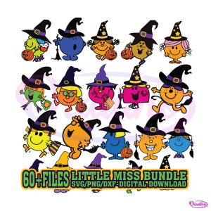 Retro Halloween Little Miss SVG Bundle Cutting Digital Files