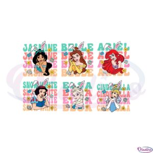 Disney Princess Easter bunny Ear Bundle SVG Graphic Designs Files