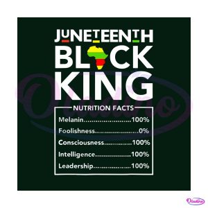 Happy Juneteenth Black King Nutrition Facts SVG Digital File