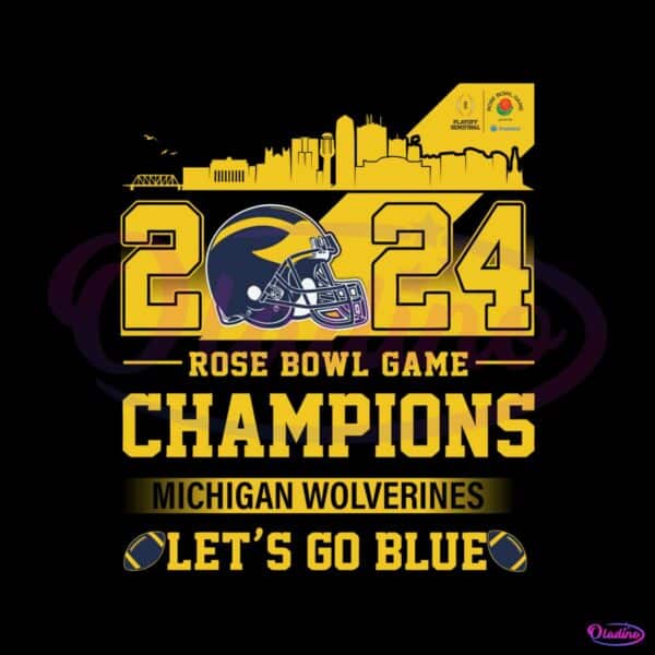 2024 Rose Bowl Game Champions Michigan SVG