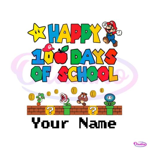 custom-100-days-of-school-mario-svg