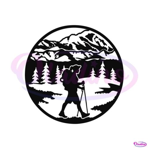 mountain-scene-female-hiker-svg