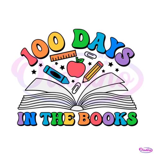 retro-100-days-in-the-books-svg