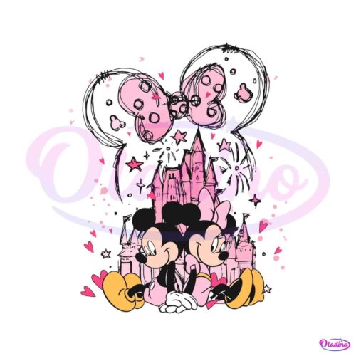 vintage-valentines-day-mickey-minnie-castle-png