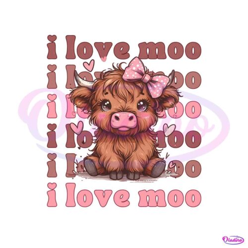 valentine-highland-cow-western-i-love-you-png